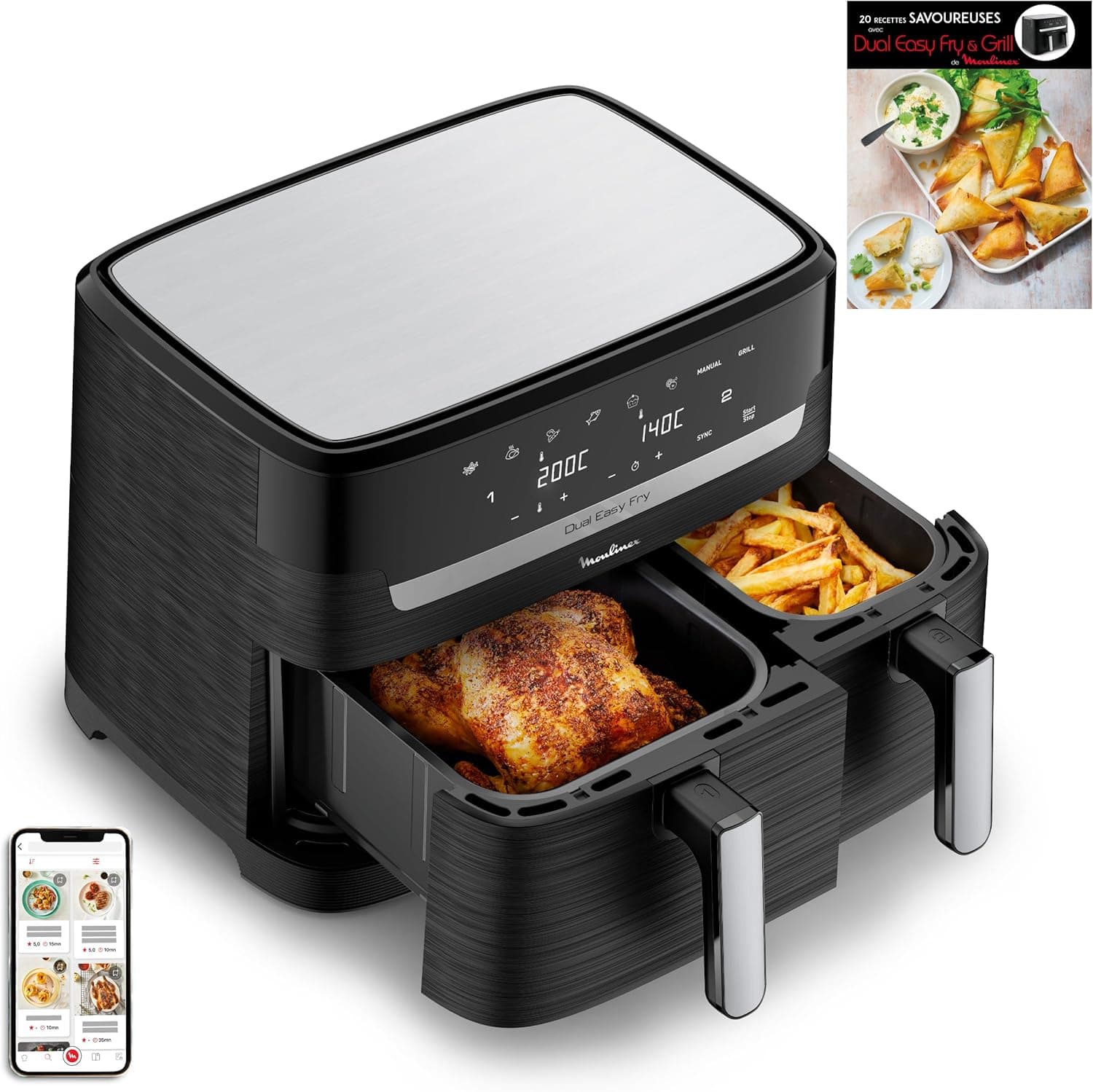 Moulinex Air Fryer, 2 Compartments